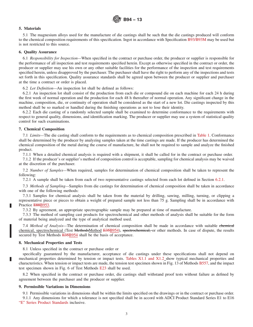 REDLINE ASTM B94-13 - Standard Specification for  Magnesium-Alloy Die Castings