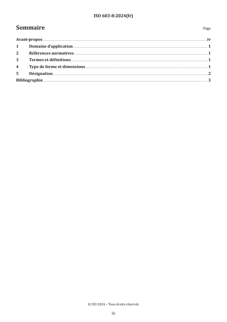 ISO 603-8:2024 - Produits abrasifs agglomérés — Dimensions — Partie 8: Meules pour ébarbage et ébavurage sur une meuleuse stationnaire
Released:31. 01. 2024