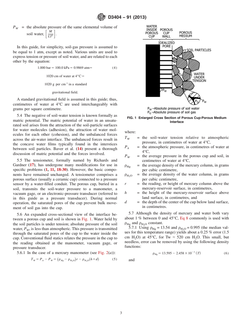 ASTM D3404-91(2013) - Standard Guide for  Measuring Matric Potential in Vadose Zone Using Tensiometers