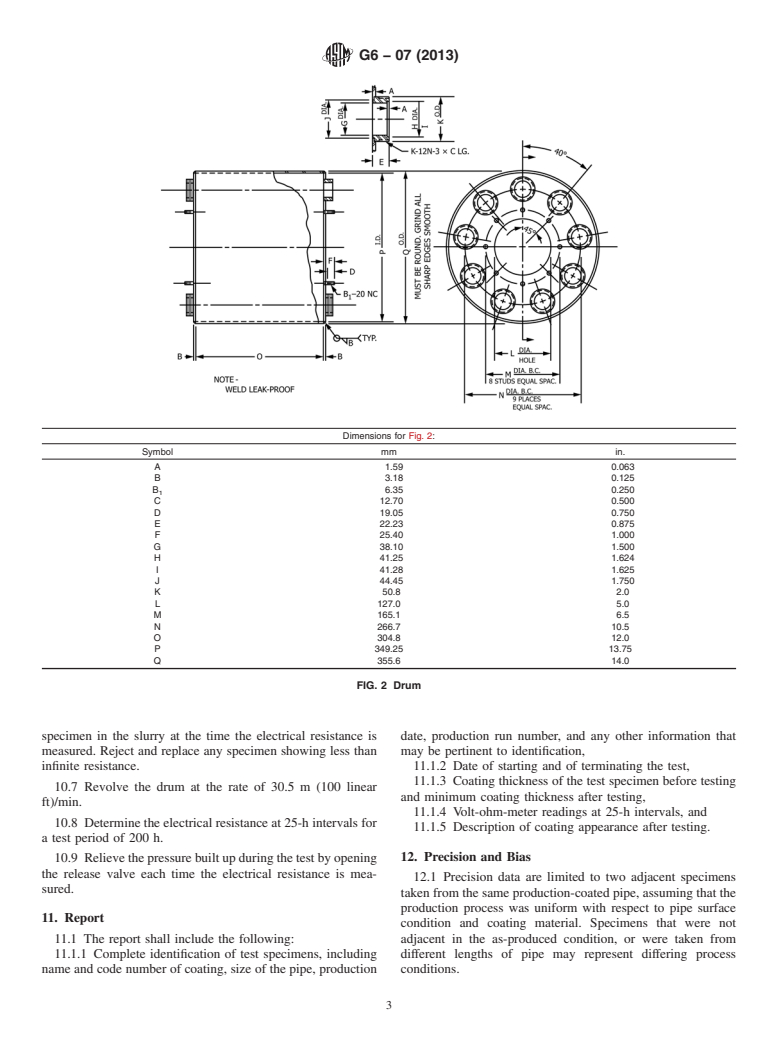 ASTM G6-07(2013) - Standard Test Method for Abrasion Resistance of Pipeline Coatings