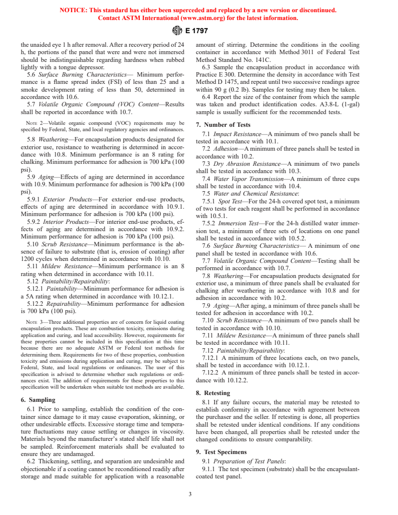 ASTM E1797-00 - Standard Specification for Reinforced Liquid Coating Encapsulation Products for Leaded Paint in Buildings