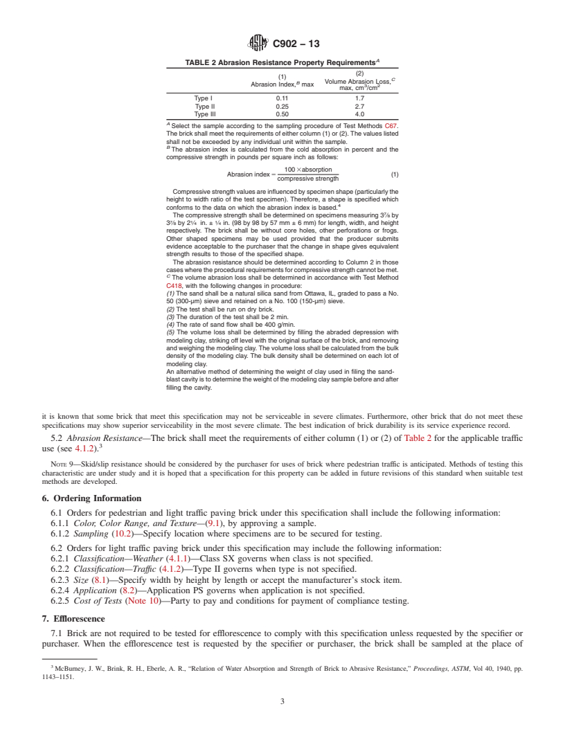 REDLINE ASTM C902-13 - Standard Specification for  Pedestrian and Light Traffic Paving Brick