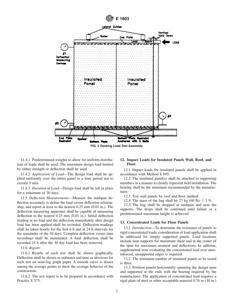 ASTM E1803-99 - Standard Test Methods for Determining Structural Capacities of Insulated Panels