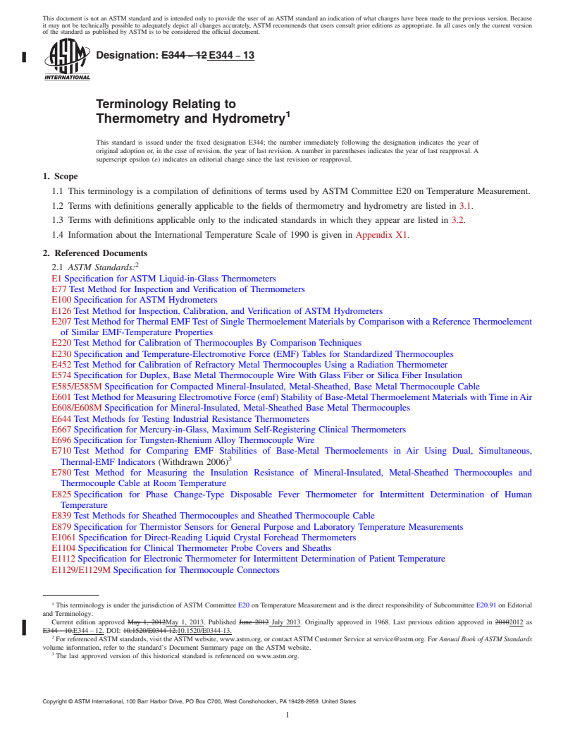 REDLINE ASTM E344-13 - Terminology Relating to  Thermometry and Hydrometry