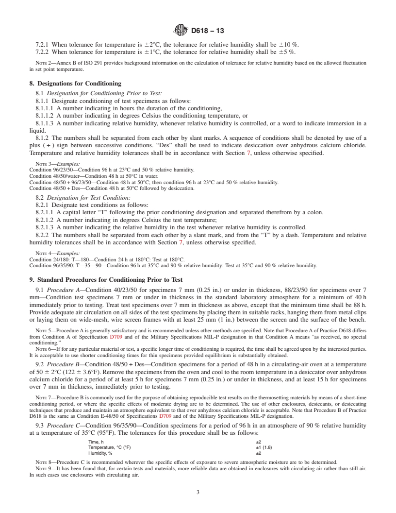 REDLINE ASTM D618-13 - Standard Practice for  Conditioning Plastics for Testing