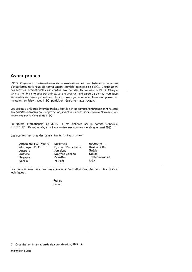 ISO 3272-1:1983 ISO 3272-1:1983 - Micrographie des dessins techniques et autres documents de bureau d'études - Page 2 preview