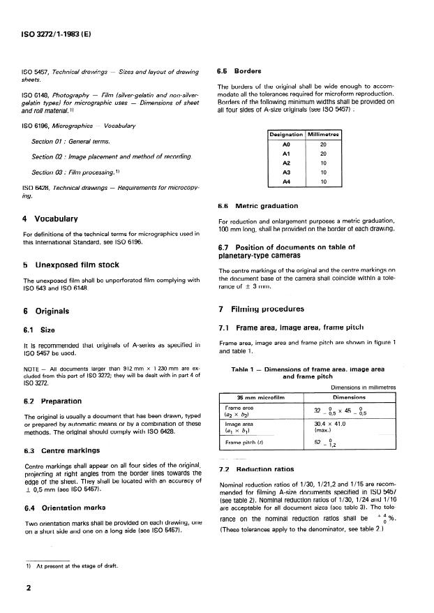 ISO 3272-1:1983 ISO 3272-1:1983 - Microfilming of technical drawings and other drawing office documents - Page 4 preview