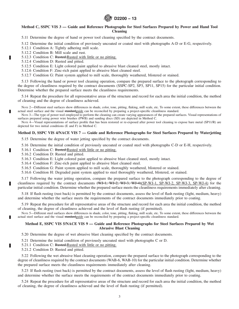 REDLINE ASTM D2200-13 - Standard Practice for Use of Pictorial Surface Preparation Standards and Guides for  Painting   Steel Surfaces