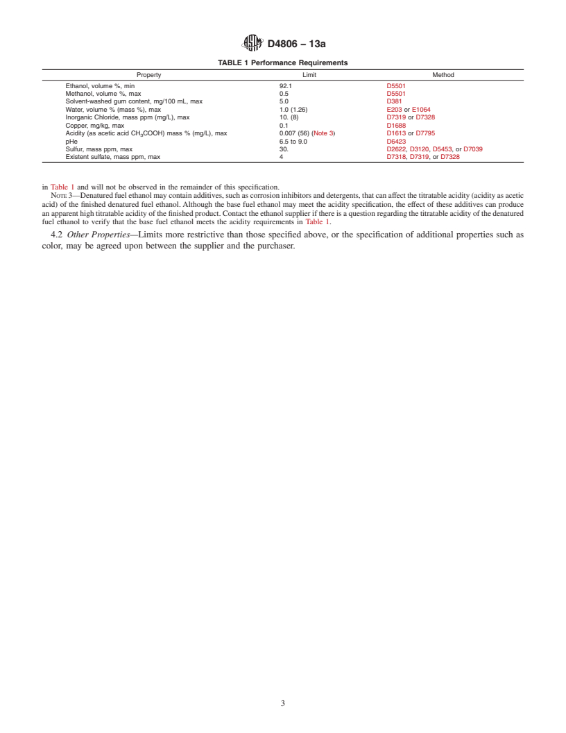 REDLINE ASTM D4806-13a - Standard Specification for Denatured Fuel Ethanol for Blending with Gasolines for Use  as Automotive Spark-Ignition Engine Fuel