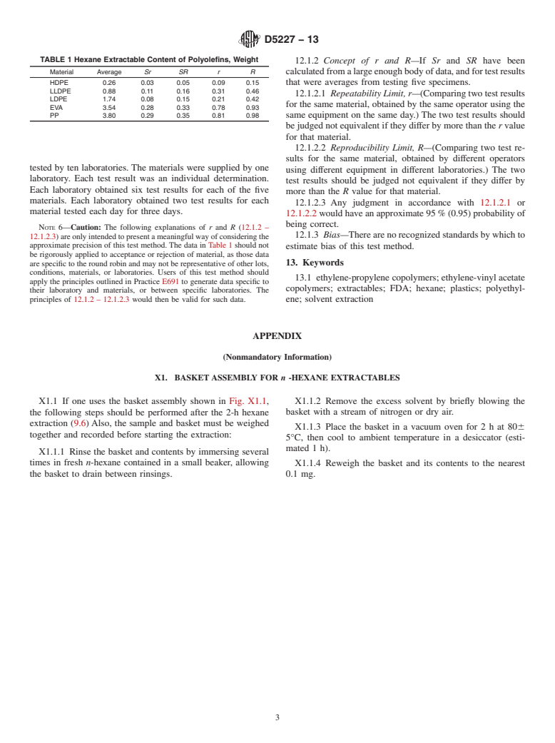 ASTM D5227-13 - Standard Test Method for  Measurement of Hexane Extractable Content of Polyolefins