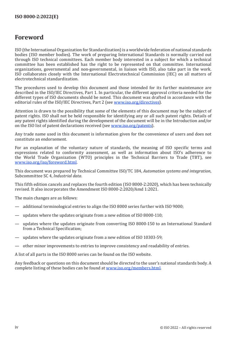 ISO 8000-2:2022 ISO 8000-2:2022 - Data quality — Part 2: Vocabulary
Released:22. 09. 2022 - Page 4 preview