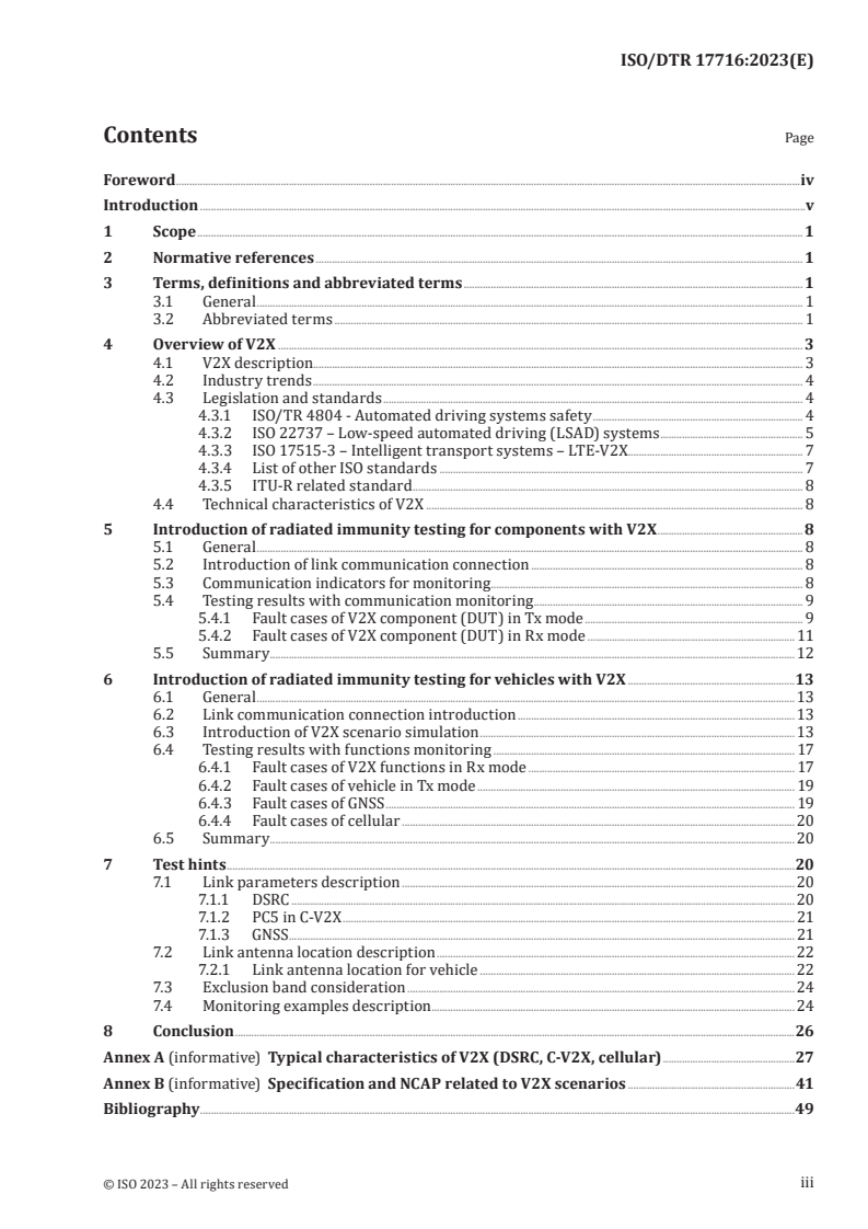 ISO/DTR 17716 - Road vehicles — Electrical disturbances from narrowband radiated electromagnetic energy — Radiated immunity for V2X
Released:16. 10. 2023