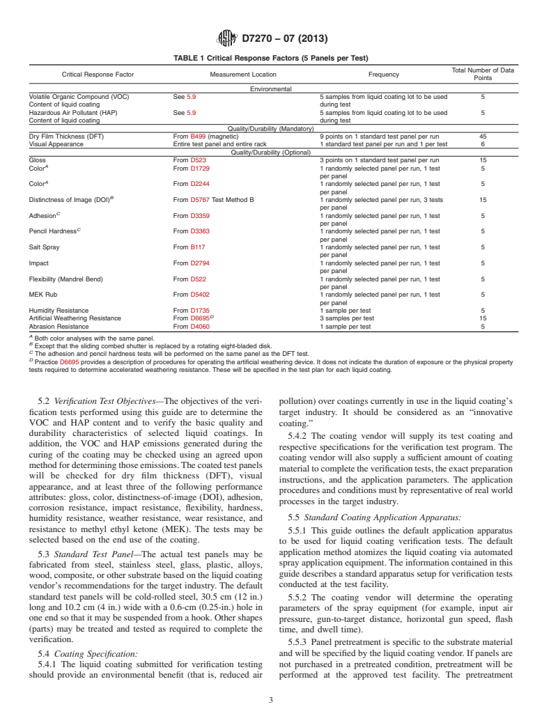 ASTM D7270-07(2013) - Standard Guide for Environmental and Performance Verification of Factory-Applied  Liquid Coatings