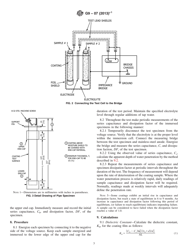 ASTM G9-07(2013)e1 - Standard Test Method for Water Penetration into Pipeline Coatings