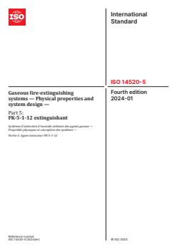 ISO 14520-5:2024 - Gaseous fire-extinguishing systems — Physical properties and system design — Part 5: FK-5-1-12 extinguishant
Released:8. 01. 2024 - Page 1 preview
