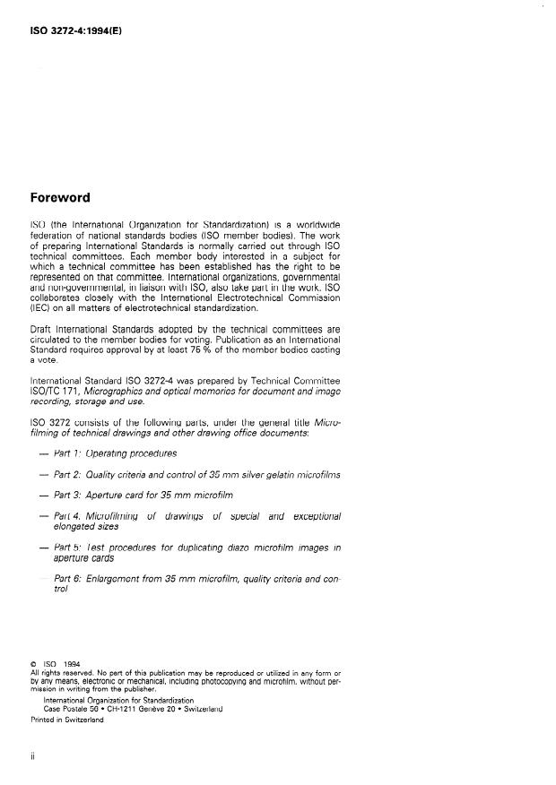 ISO 3272-4:1994 ISO 3272-4:1994 - Microfilming of technical drawings and other drawing office documents - Page 2 preview