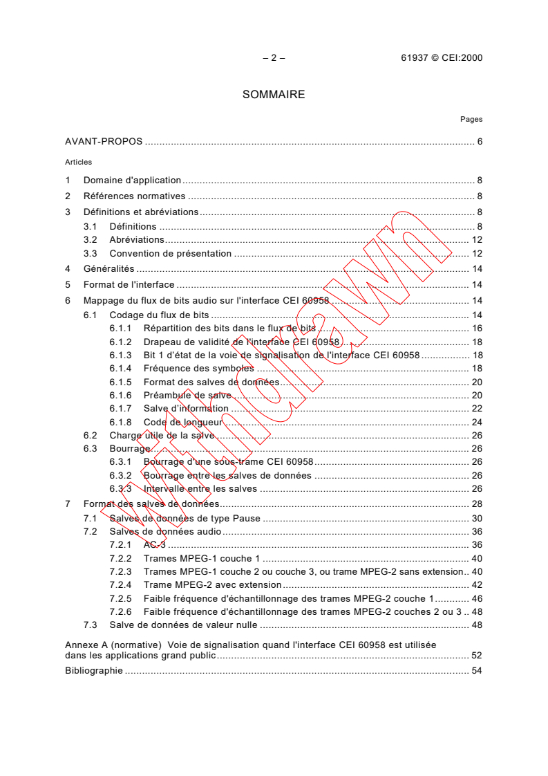 IEC 61937:2000 IEC 61937:2000 - Digital audio - Interface for non-linear PCM encoded audio bitstreams applying IEC 60958
Released:4/18/2000
Isbn:2831852188 - Page 4 preview