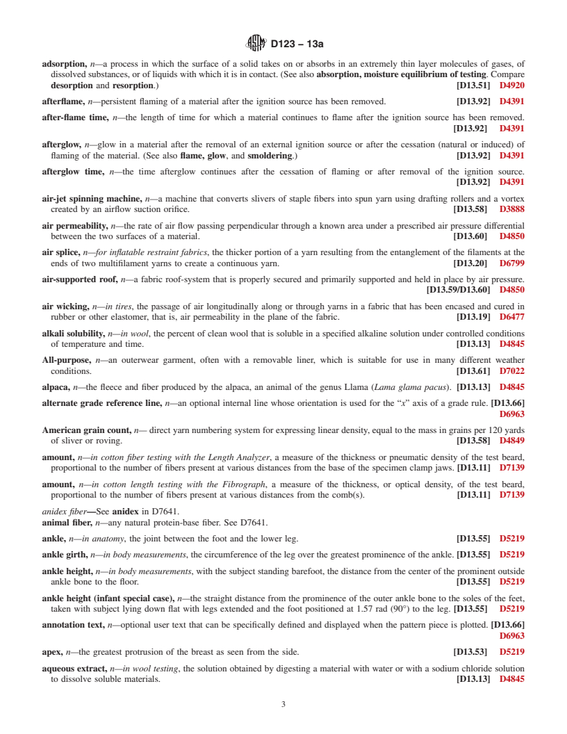 REDLINE ASTM D123-13a - Standard Terminology Relating to  Textiles