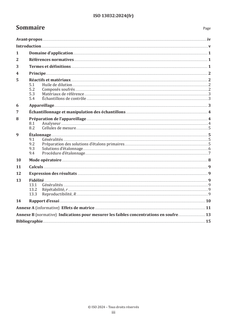 ISO 13032:2024 - Produits pétroliers et connexes — Détermination de la teneur en soufre en faible concentration dans les carburants pour automobiles — Méthode spectrométrique de fluorescence de rayons X dispersive en énergie
Released:15. 08. 2024