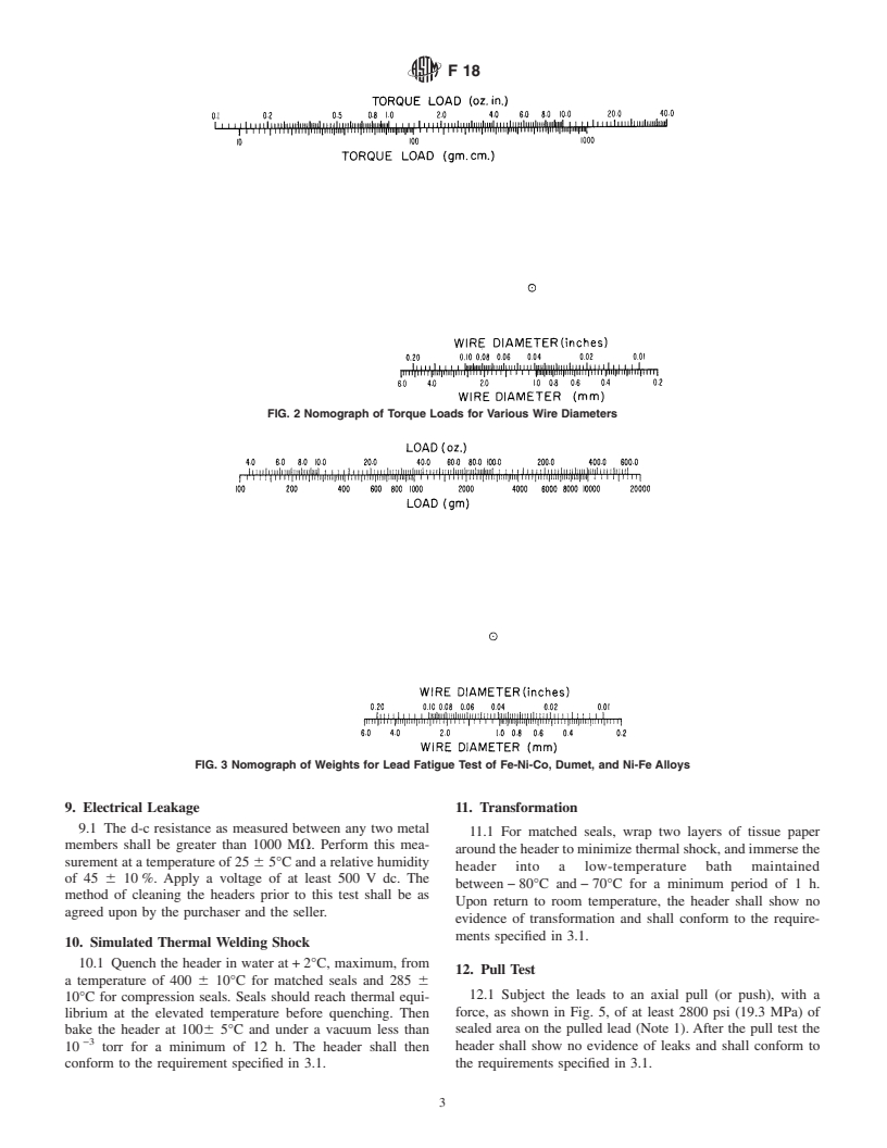 ASTM F18-64(2000) - Standard Specification and Test Method for Evaluation of Glass-to-Metal Headers Used in Electron Devices