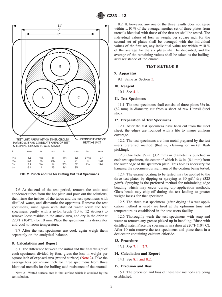 ASTM C283-13 - Standard Test Methods for Resistance of Porcelain Enameled Utensils to Boiling Acid