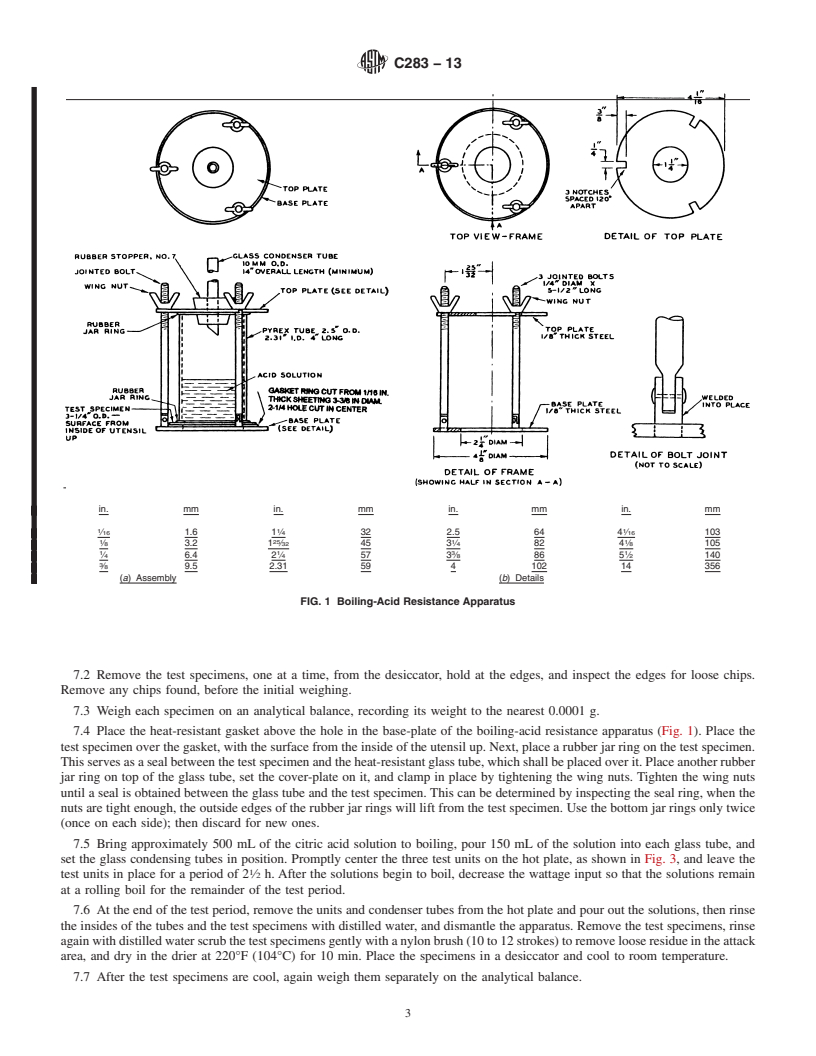 REDLINE ASTM C283-13 - Standard Test Methods for Resistance of Porcelain Enameled Utensils to Boiling Acid