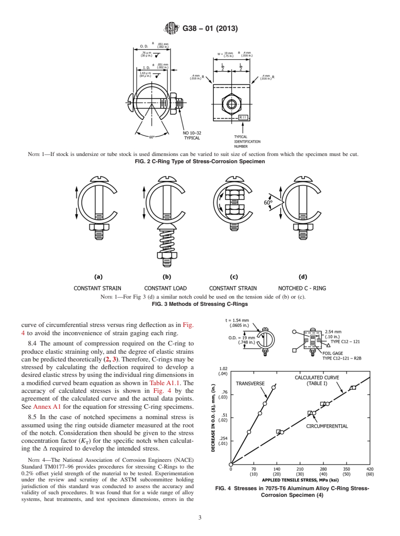 ASTM G38-01(2013) - Standard Practice for  Making and Using C-Ring Stress-Corrosion Test Specimens