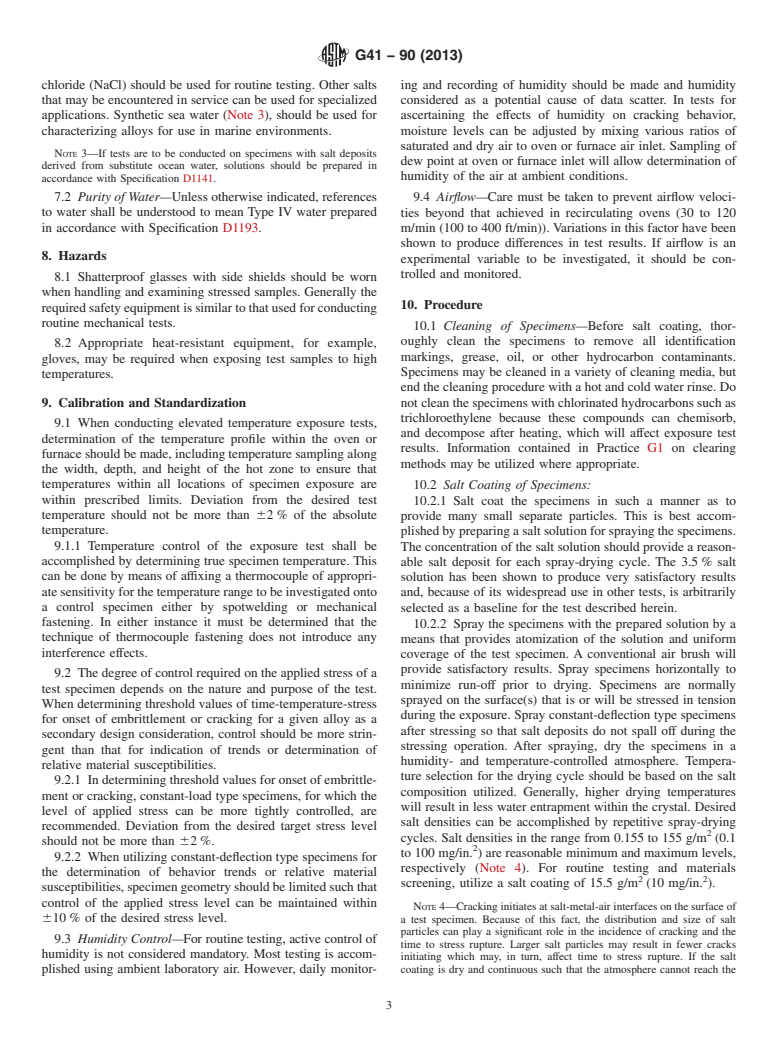 ASTM G41-90(2013) - Standard Practice for  Determining Cracking Susceptibility of Metals Exposed Under  Stress to a Hot Salt Environment