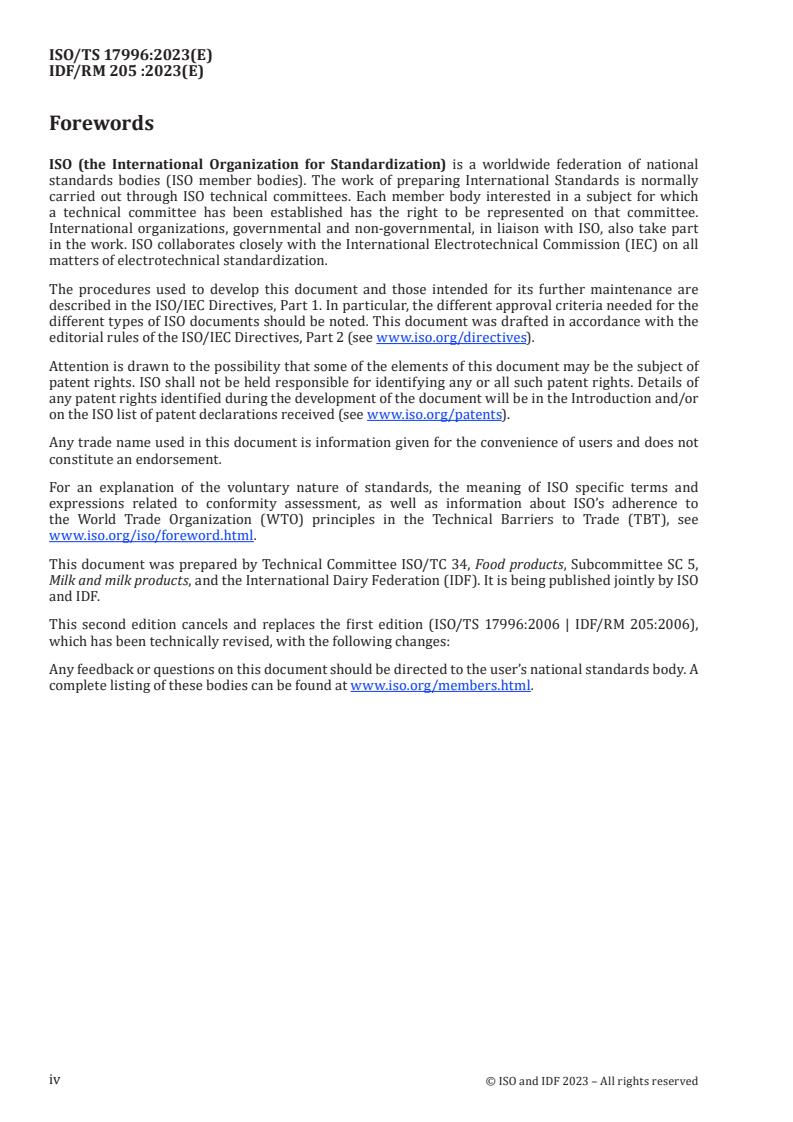 ISO/TS 17996:2023 ISO/TS 17996:2023 - Cheese — Determination of rheological properties by uniaxial compression at constant displacement rate
Released:2/6/2023 - Page 4 preview
