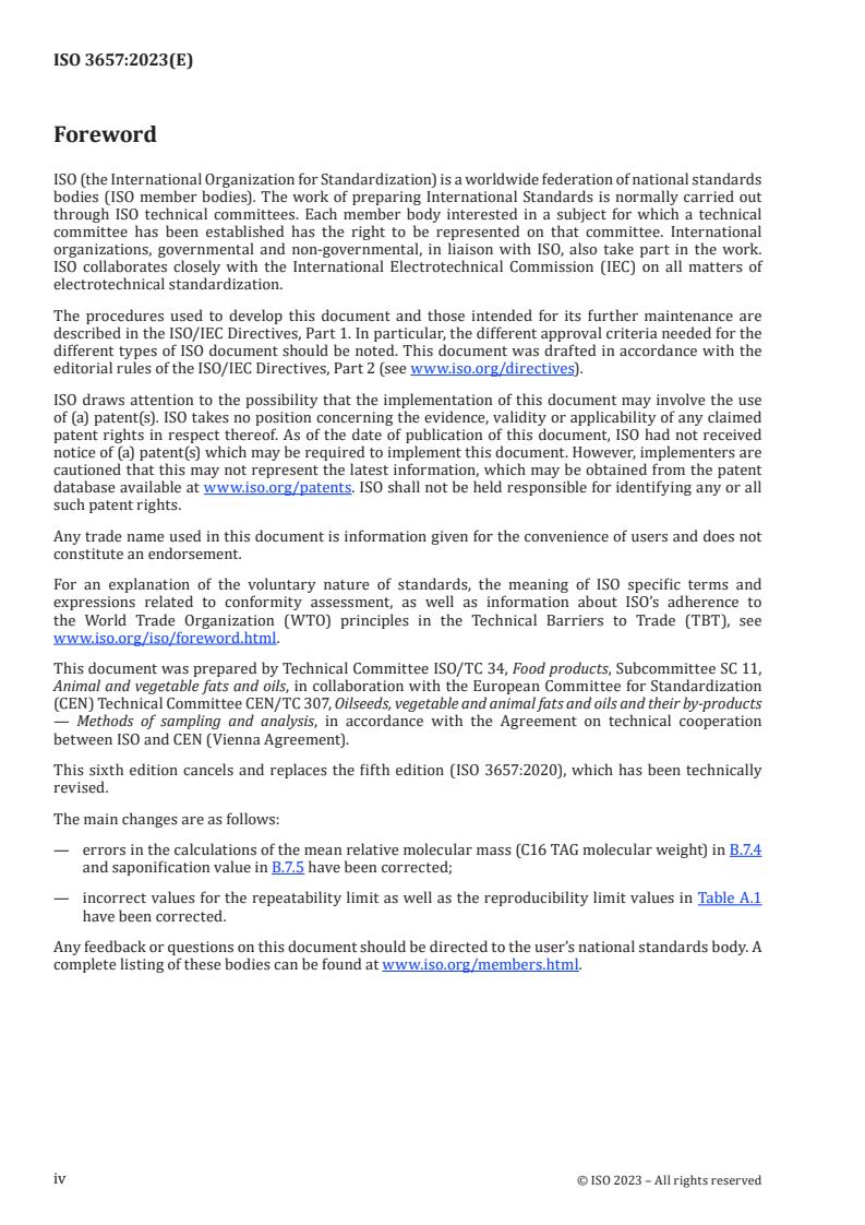 ISO 3657:2023 ISO 3657:2023 - Animal and vegetable fats and oils — Determination of saponification value
Released:4. 07. 2023 - Page 4 preview