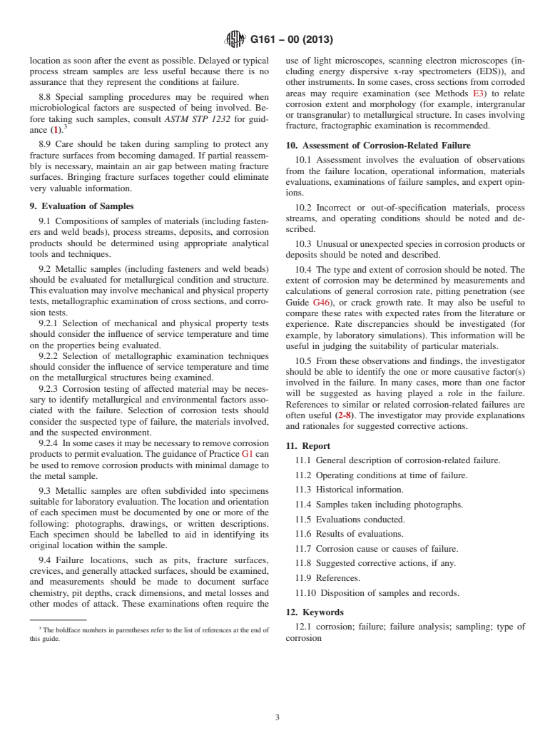 ASTM G161-00(2013) - Standard Guide for  Corrosion-Related Failure Analysis