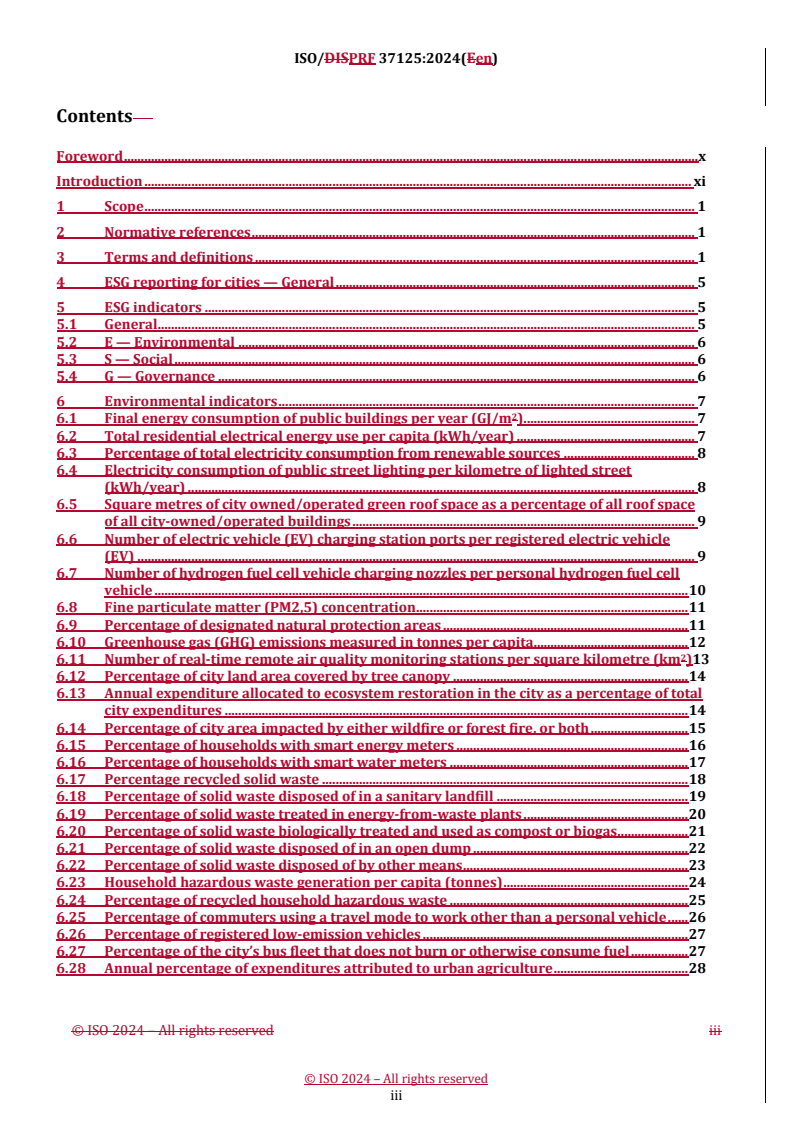 REDLINE ISO/PRF 37125 - Sustainable cities and communities — Environmental, social and governance (ESG) indicators for cities
Released:28. 08. 2024