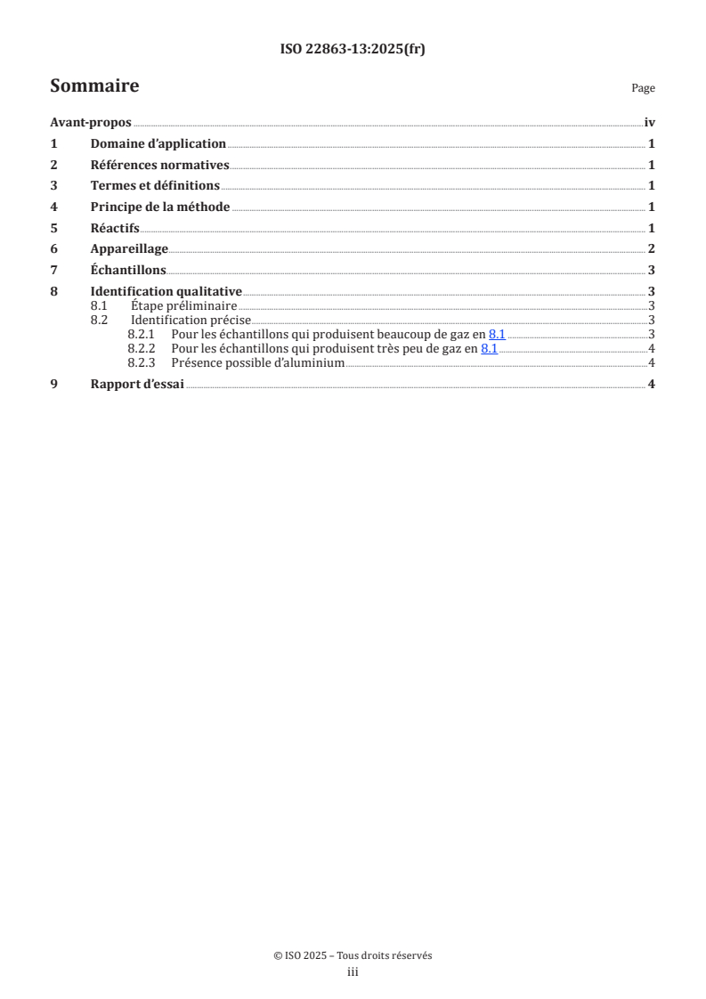 ISO 22863-13:2025 - Artifices de divertissement — Méthodes d'essai pour la détermination de substances chimiques spécifiques — Partie 13: Détection qualitative des métaux élémentaires dans les compositions pyrotechniques d’artifices
Released:10. 01. 2025