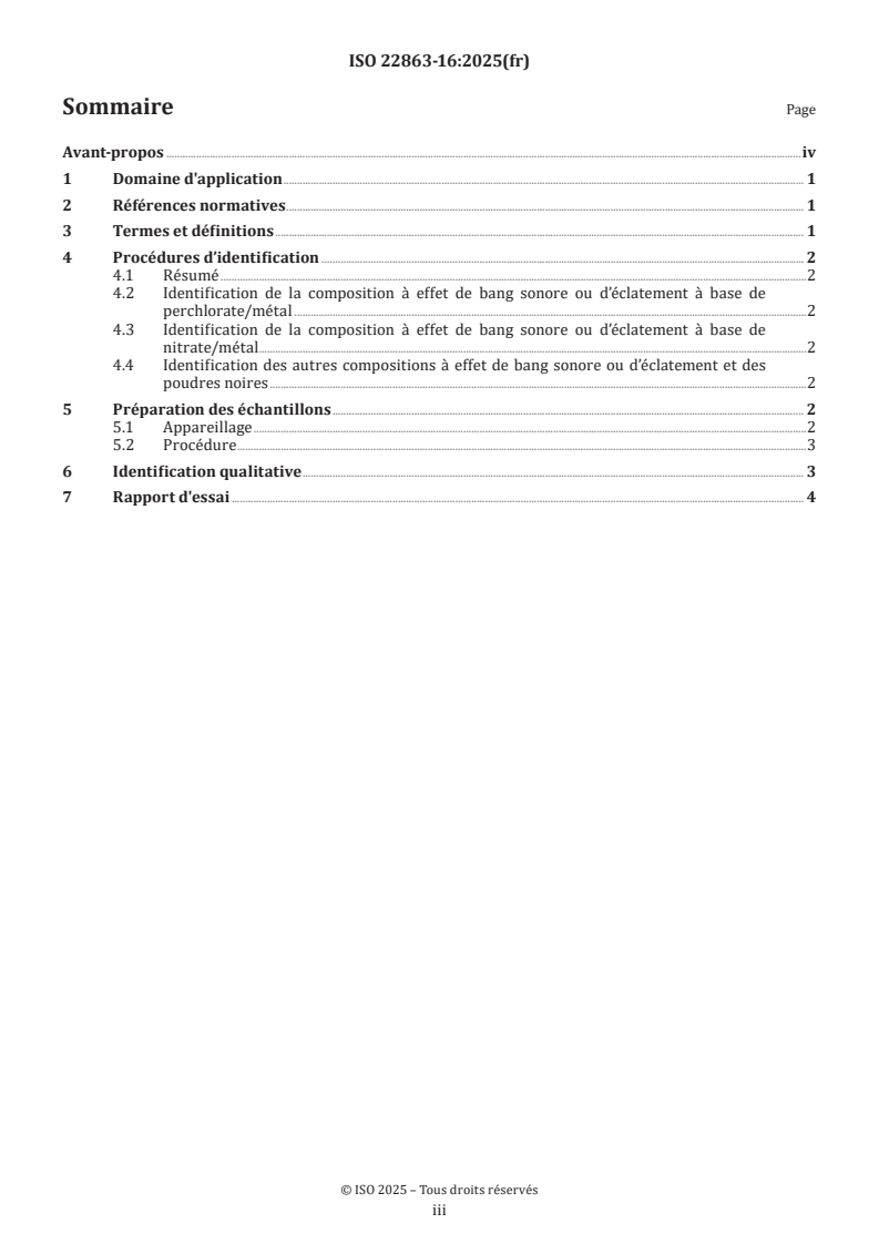 ISO 22863-16:2025 - Artifices de divertissement — Méthodes d’essai pour la détermination de substances chimiques spécifiques — Partie 16: Procédure pour l’identification de la charge à effet de bang sonore ou de la charge d’éclatement
Released:1. 05. 2025