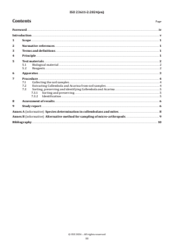 ISO 23611-2:2024 - Soil quality — Sampling of soil invertebrates — Part 2: Sampling and extraction of micro-arthropods (Collembola and Acarina)
Released:24. 04. 2024 - Page 3 preview