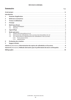 ISO 23611-2:2024 - Qualité du sol — Prélèvement des invertébrés du sol — Partie 2: Prélèvement et extraction des micro-arthropodes (Collembola et Acarina)
Released:24. 04. 2024 - Page 3 preview
