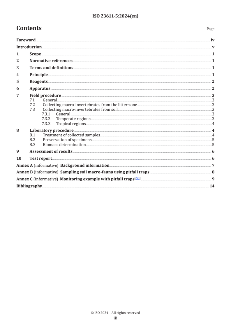 ISO 23611-5:2024 - Soil quality — Sampling of soil invertebrates — Part 5: Sampling and extraction of soil macro-invertebrates
Released:15. 08. 2024