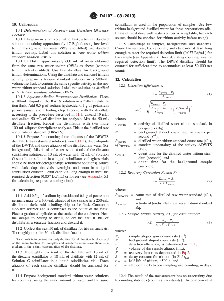 ASTM D4107-08(2013) - Standard Test Method for  Tritium in Drinking Water