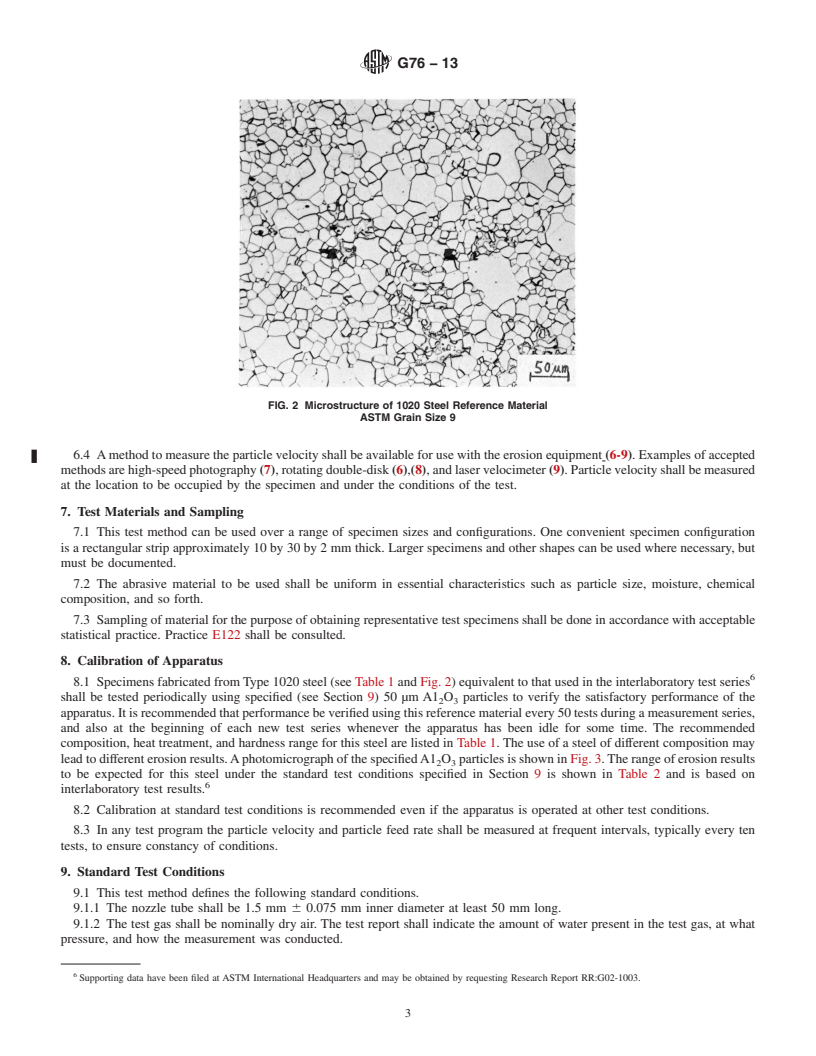 REDLINE ASTM G76-13 - Standard Test Method for  Conducting Erosion Tests by Solid Particle Impingement Using  Gas Jets