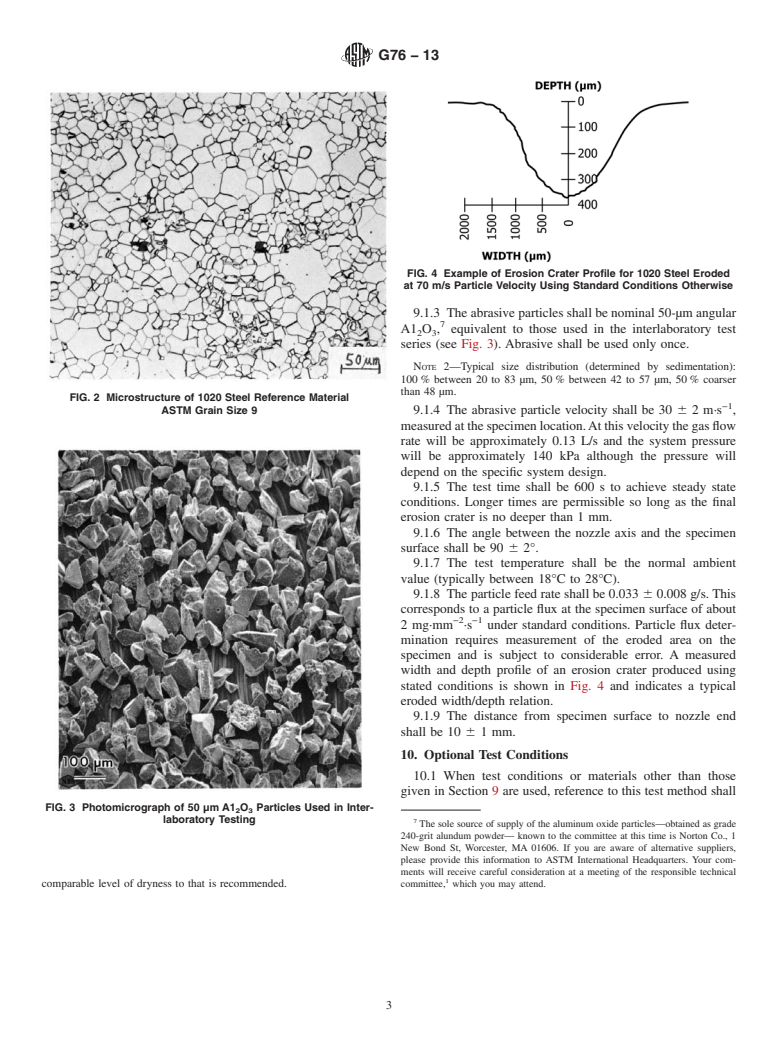 ASTM G76-13 - Standard Test Method for  Conducting Erosion Tests by Solid Particle Impingement Using  Gas Jets