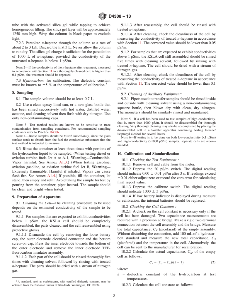 ASTM D4308-13 - Standard Test Method for Electrical Conductivity of Liquid Hydrocarbons by Precision   Meter