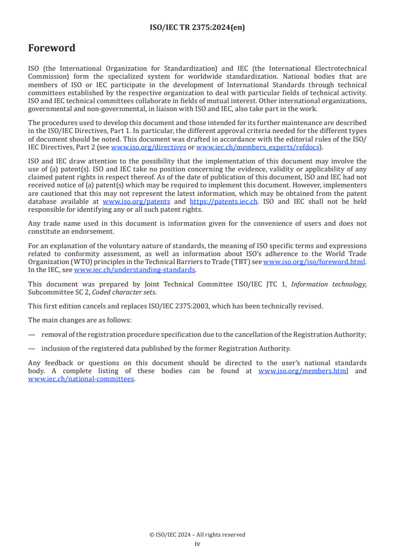 ISO/IEC TR 2375:2024 - Information technology – Registered escape sequences and coded character sets
Released:5. 07. 2024 - Page 4 preview