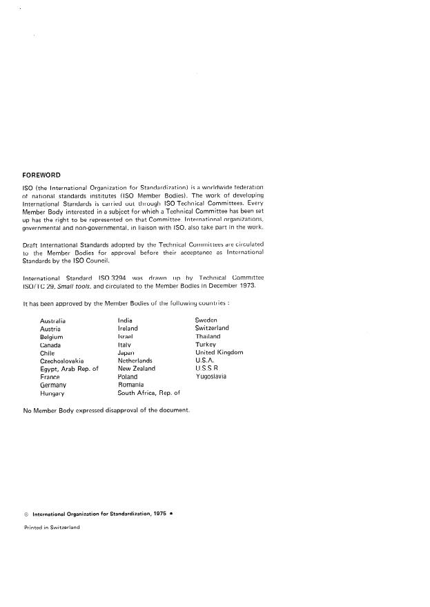 ISO 3294:1975 ISO 3294:1975 - Parallel shank countersinks for angles 60, 90 and 120 degrees inclusive - Page 2 preview
