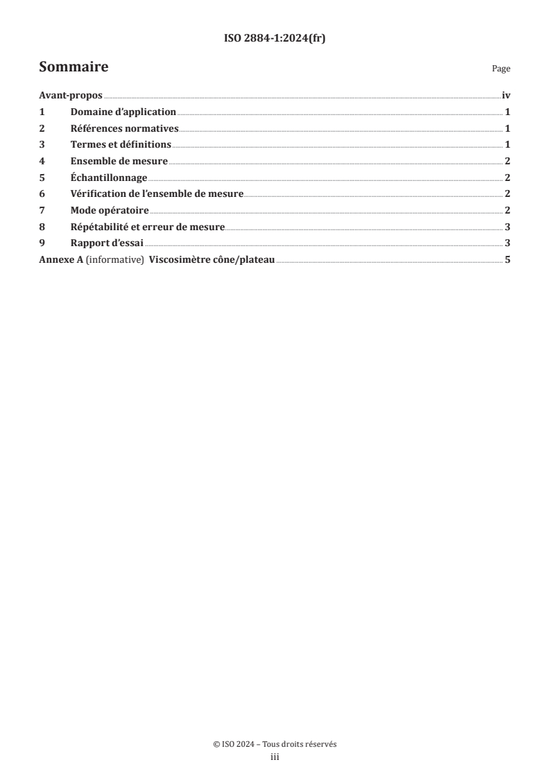 ISO 2884-1:2024 - Peintures et vernis — Détermination de la viscosité au moyen de viscosimètres rotatifs — Partie 1: Mesurage de la viscosité absolue par géométrie de mesure cône/plateau à des vitesses de cisaillement élevées
Released:6. 09. 2024