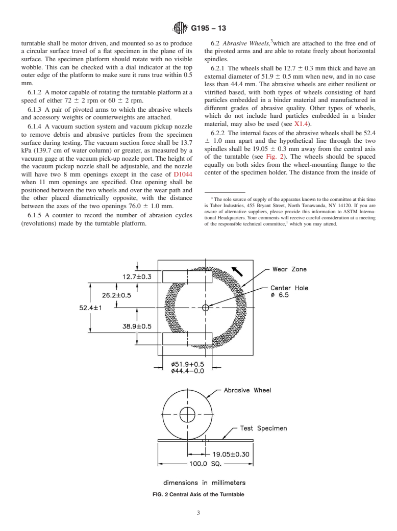 ASTM G195-13 - Standard Guide for  Conducting Wear Tests Using a Rotary Platform Abraser