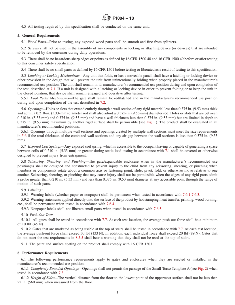 REDLINE ASTM F1004-13 - Standard Consumer Safety Specification for  Expansion Gates and Expandable Enclosures