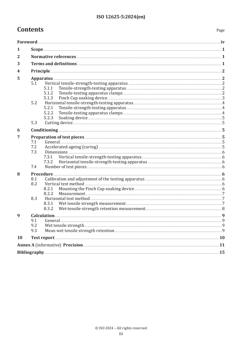 ISO 12625-5:2024 - Tissue paper and tissue products — Part 5: Determination of wet tensile strength
Released:24. 05. 2024