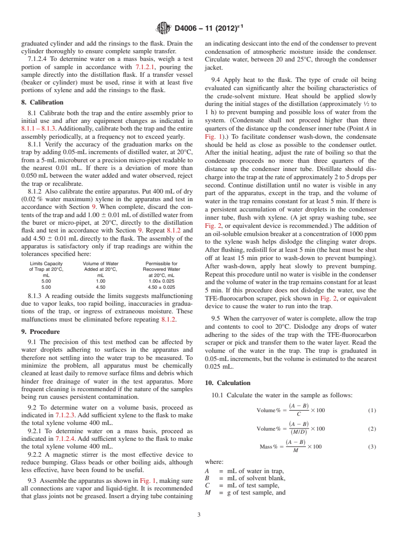 ASTM D4006-11(2012)e1 - Standard Test Method for Water in Crude Oil by Distillation