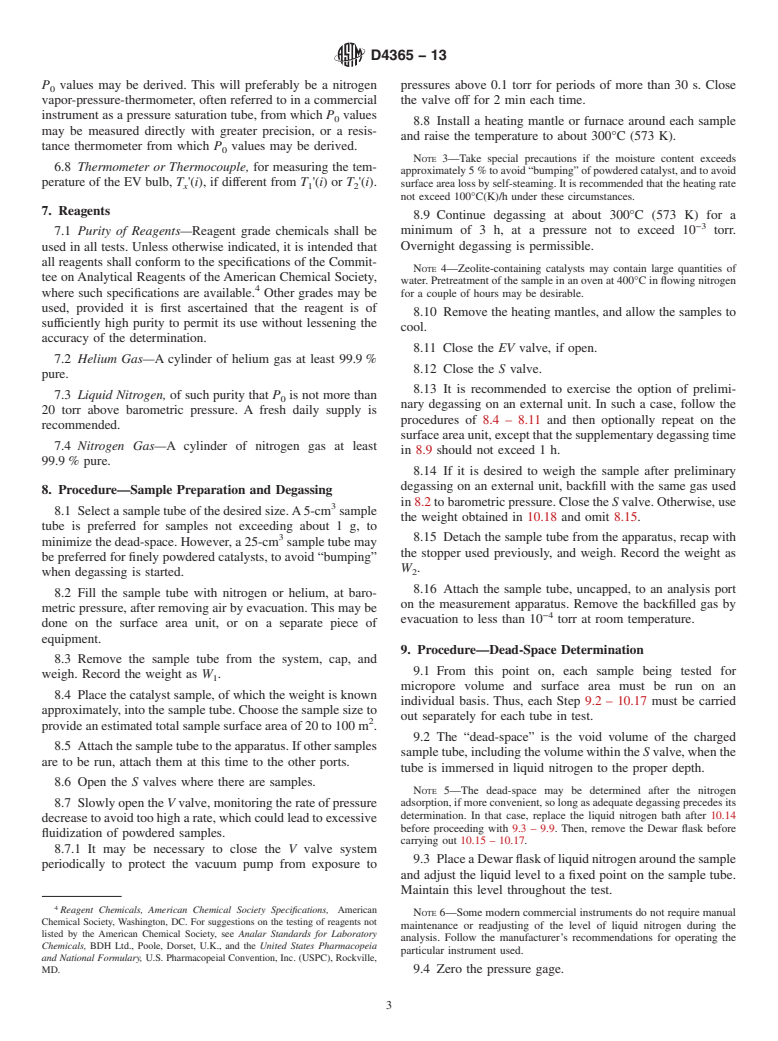 ASTM D4365-13 - Standard Test Method for  Determining Micropore Volume and Zeolite Area of a Catalyst