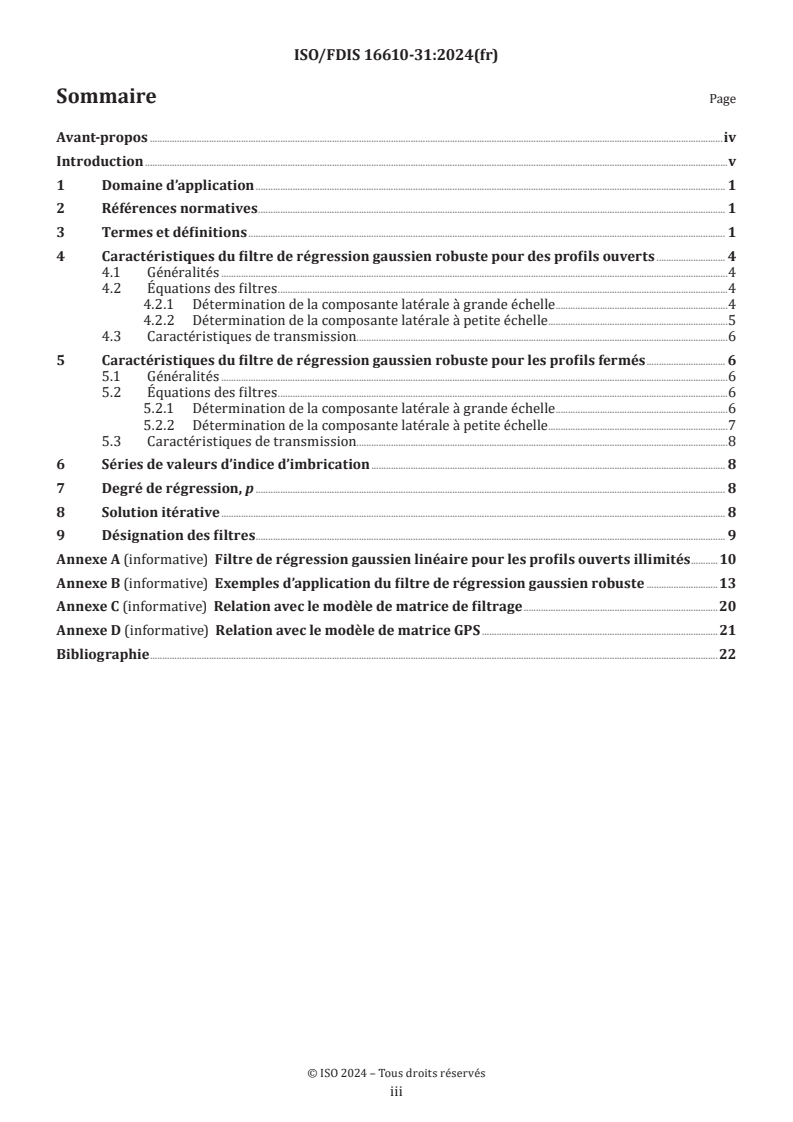 ISO/FDIS 16610-31 - Spécification géométrique des produits (GPS) — Filtrage — Partie 31: Filtres de profil robustes: Filtres de régression gaussiens
Released:11/8/2024